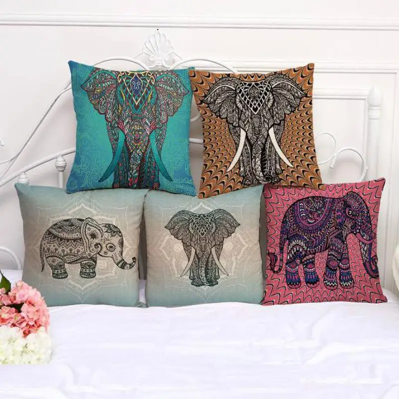 45*45 см ручная роспись Цвет животных печати хлопок лен Пледы Подушки Детские
