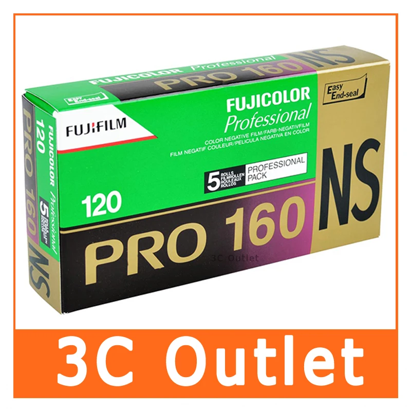 Fujifilm Fujicolor PRO 160NS 120 цветная отрицательная рулонная пленка, 5 рулонов/упаковка