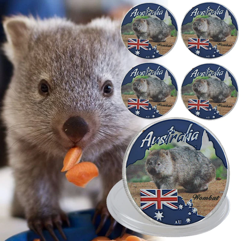 WR Wombat австралийские милые животные металлическая монета 999 9 Посеребренная Дикая