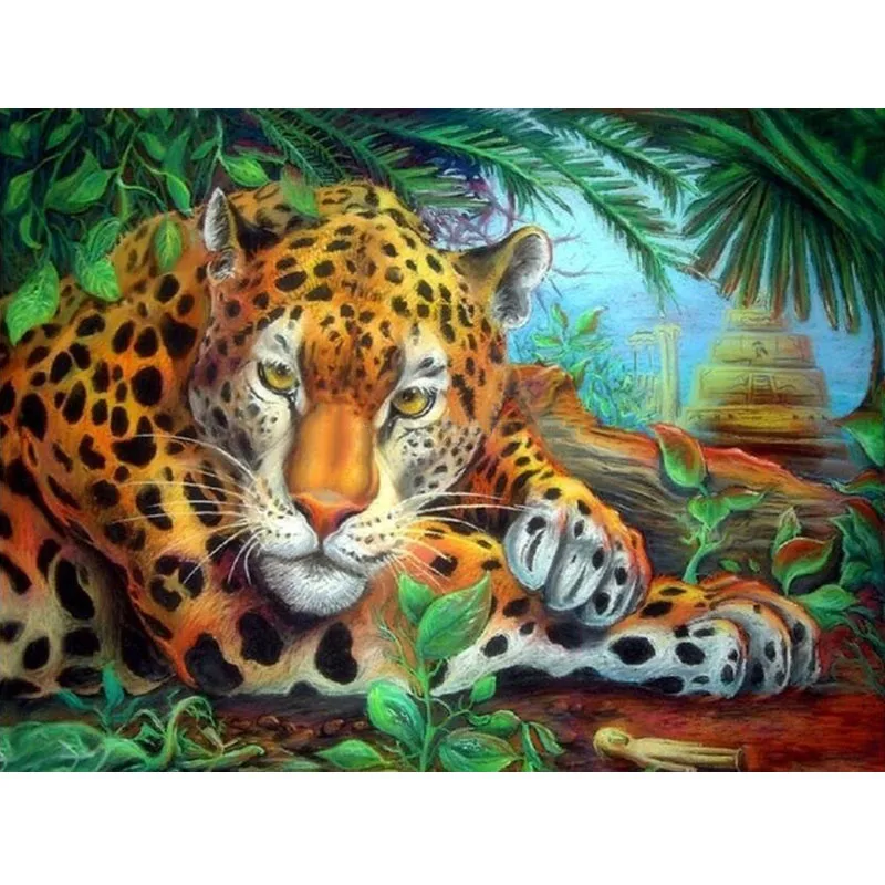 

Square Diamond Painting Cross Stitch Animals Diy Diamond Mosaic Cheetah Handmade Diamond Mosaic Picture Rhinestone Decoration