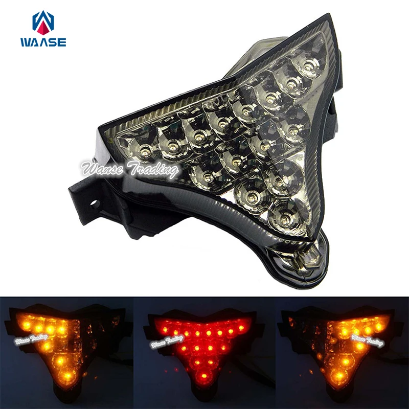 

Waase хром светодиодные задние тормозные поворотники Интегрированный свет дым для 2009 2010 2011 2012 2013 2014 YAMAHA YZF R1 RN22