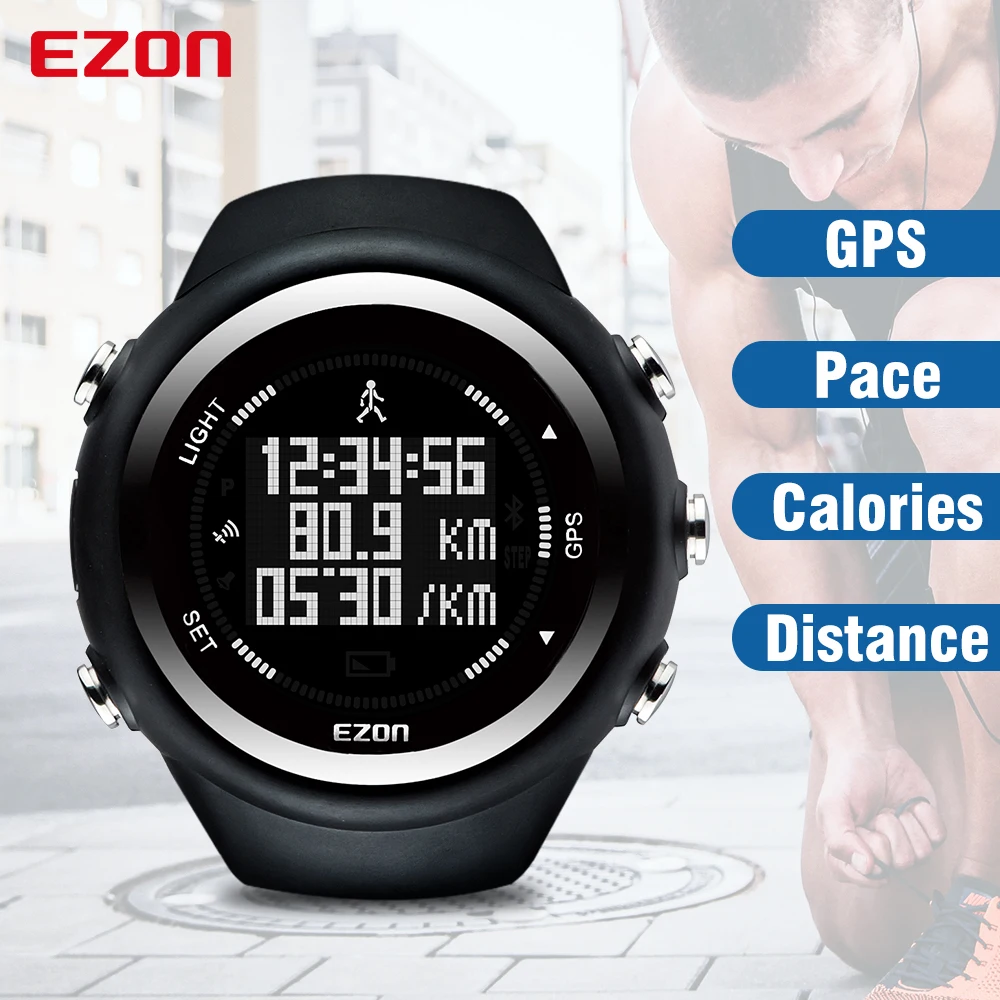 EZON GPS дистанция скорость калорий монитор мужские спортивные часы
