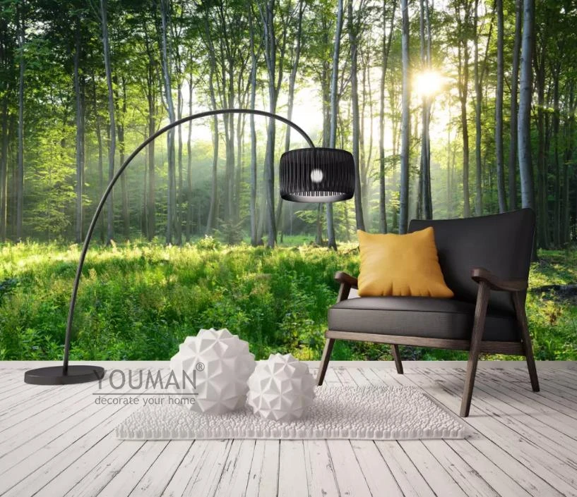 Пользовательские фото обои 3D зеленый лес природа пейзаж большие фрески гостиной диван спальня Современная Настенная живопись Домашний декор