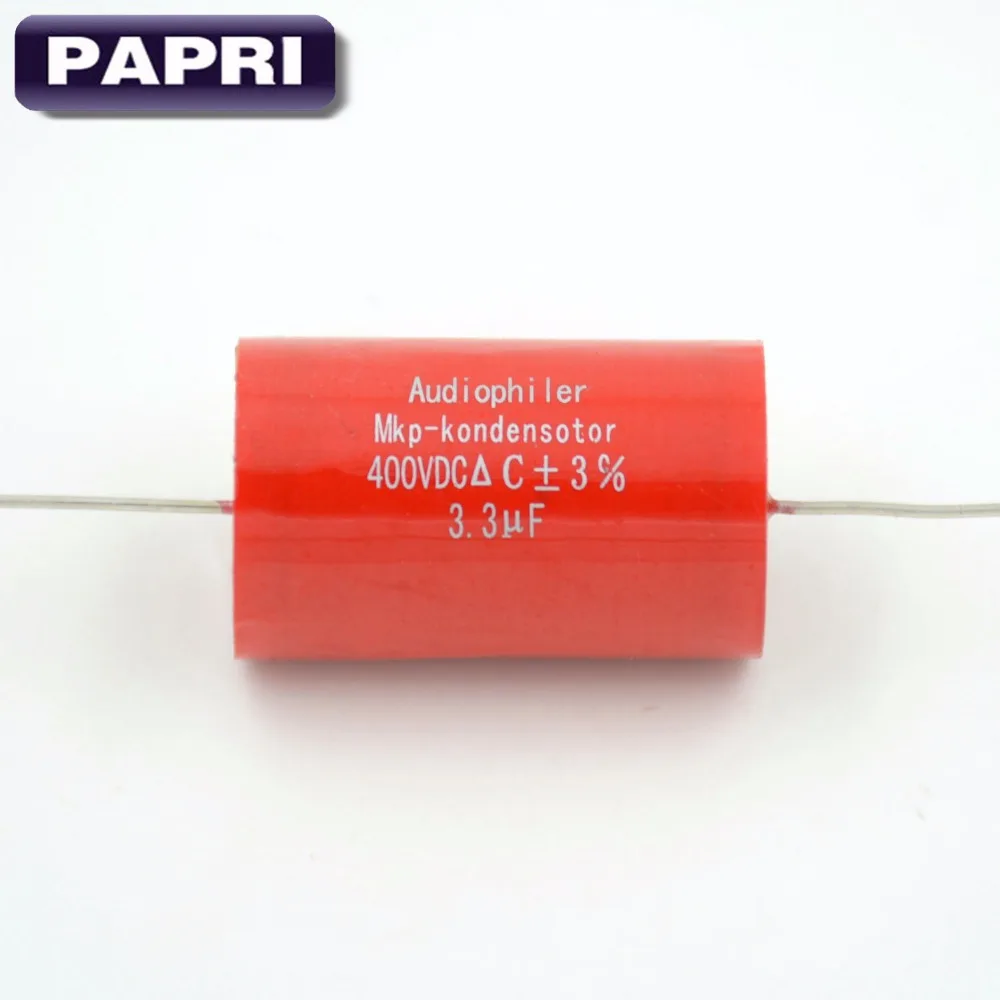 PAPRI 400VDC 3 мкФ конденсатор Audiophiler MKP осевой аудиокласса для гитарных усилителей Hifi