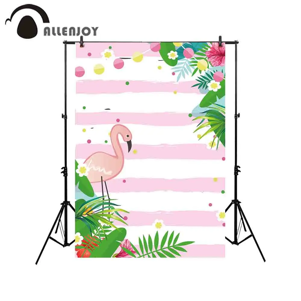 Allenjoy фон для фотосъемки розовые белые пятна Фламинго мультфильм листья цветы kinder