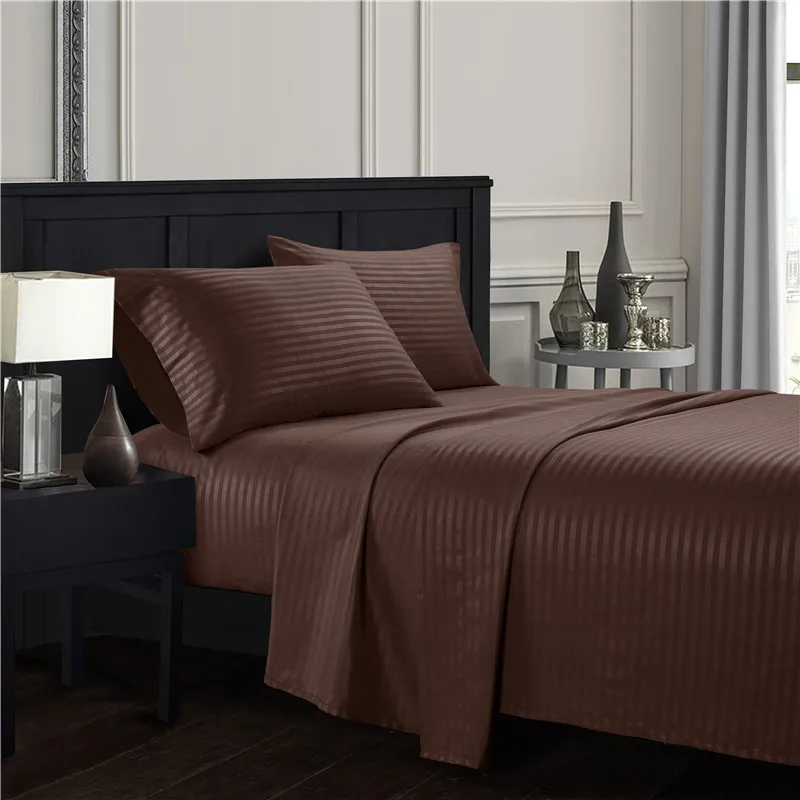 Набор из 12 простыней и наволочек однотонный с полосками | Дом сад