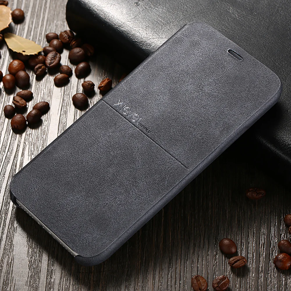 X-уровень кожаный чехол для iPhone X XS XR оригинальный люксовый на застежке удобный