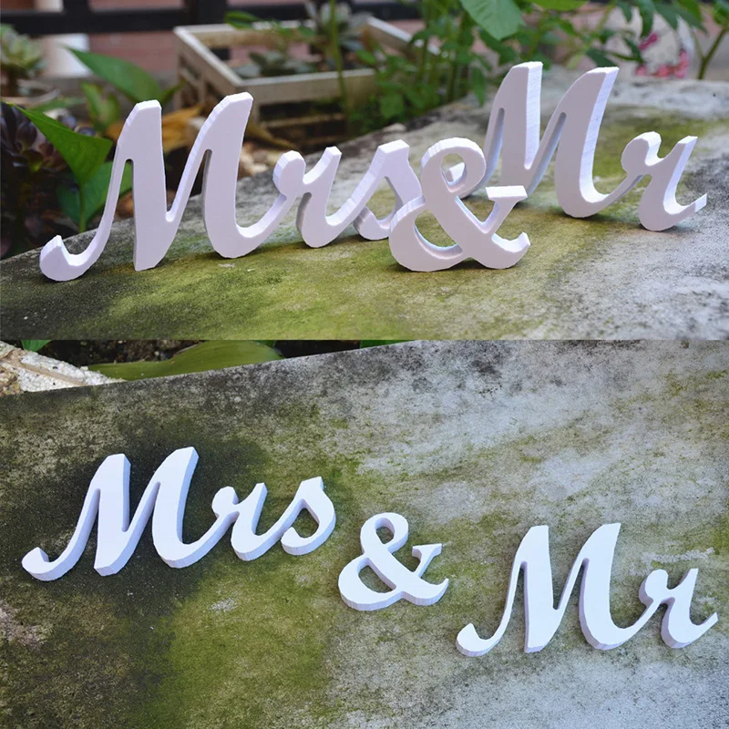 Новое поступление 3 шт./лот свадебный подарок Mr & Mrs буквы ПВХ MR MRS знак украшение