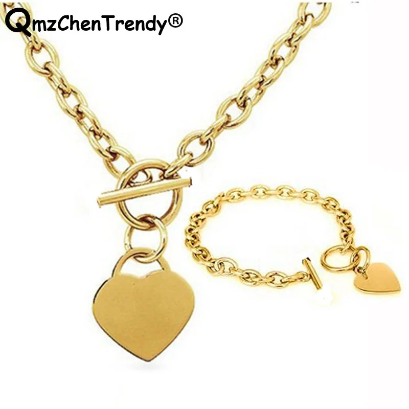 Женские Модные 316L нержавеющая сталь рычаг подвески-шармы в форме сердца ожерелье