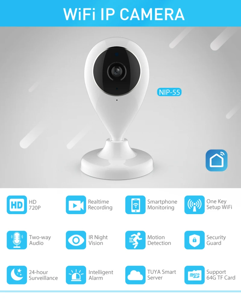 Ip-камера Wifi сетевая беспроводная камера наблюдения совместимая с Alexa Echo Google домашняя камера безопасности Мини Cctv Прямая поставка