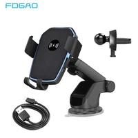 Car Mount Wireless Charger For iPhone Quick Charge 10W Fast Charging Phone Holder Stand For Samsung S20 S10