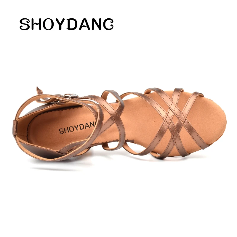 Искусственная Пелле Scarpe Da Ballo Latino Donna Delle Signore Marrone Inferiore Molle Sandali | Спорт и