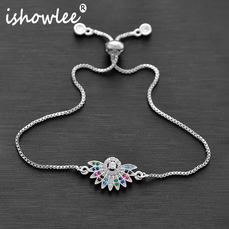 Браслеты ISHOWLEE женские из розового золота 585 пробы с камнями медные 2019 | Украшения