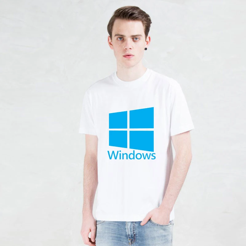 Мужские футболки с принтом Windows Google персональная футболка Microsoft забавные мужские