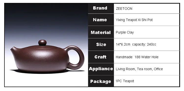 240cc Chinese Health Kung Fu Tea Set Authentic Yixing Purple Clay Teapot All Handmade 188 Hole Pot Xi Shi Ceramic Kettle | Дом и сад