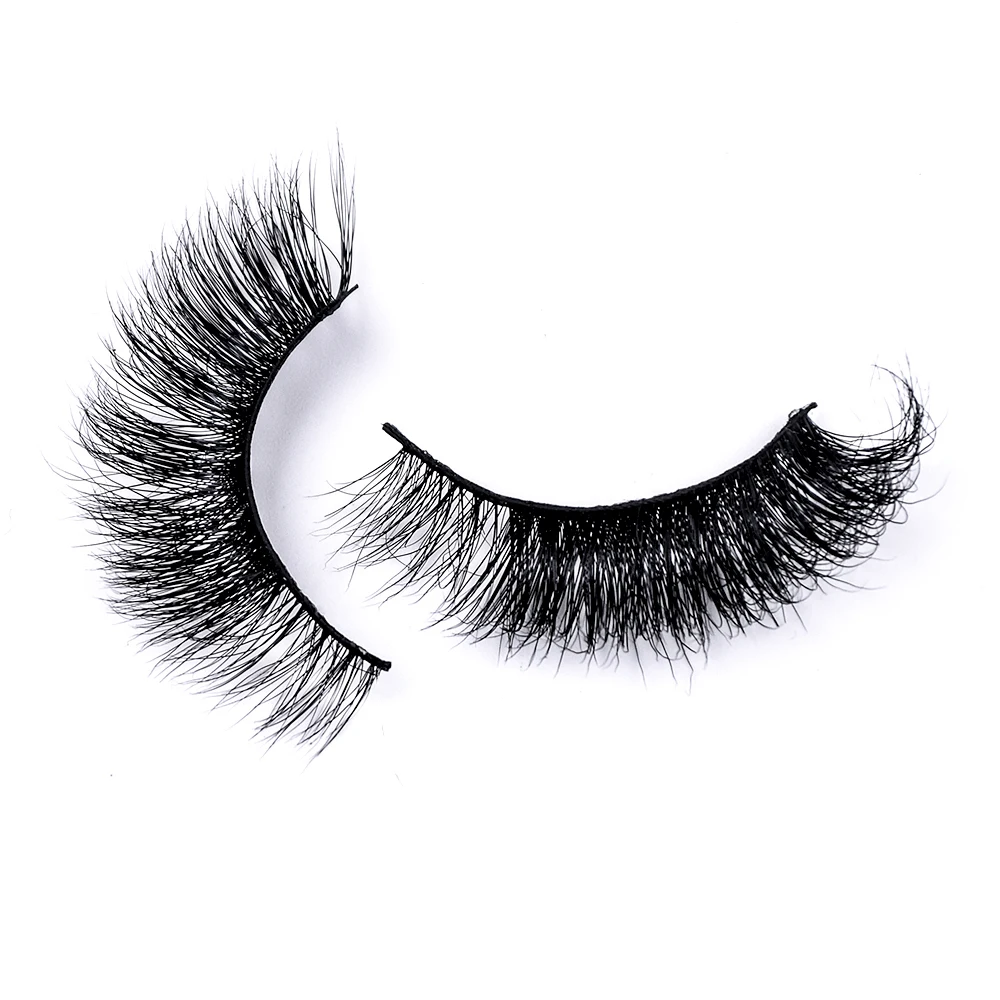 Блестящие накладные ресницы из норки 3D для наращивания многоразовые и простые в