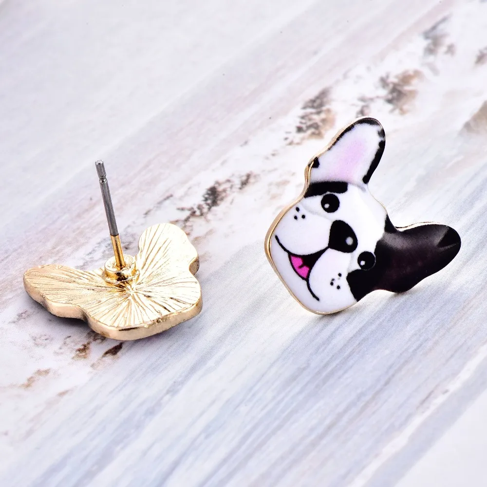 Женские серьги гвоздики в виде животных с эмалью|dog stud earrings|fashion earringslittle earrings |