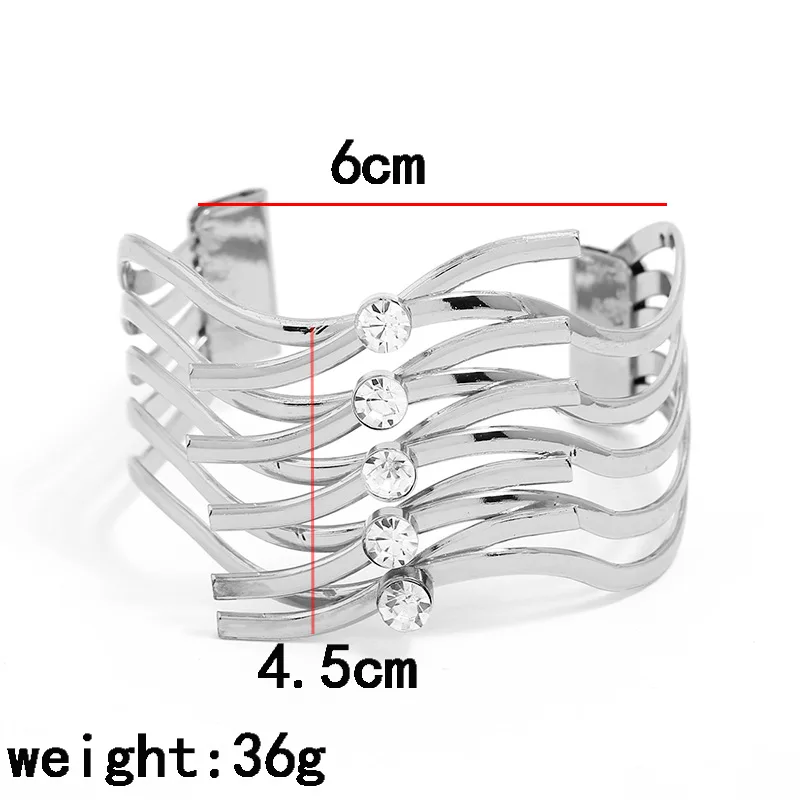 LZHLQ Fashion Metal Bracelets Trendy Women Maxi Punk Geometric Bracelet Opening Adjustable Smooth Wide Cuff Bangles | Украшения и