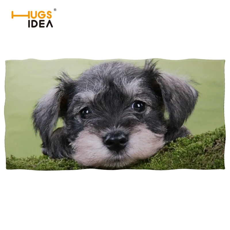 HM3070 HUGSIDEA большой толстый домашний текстиль банное полотенце s Schnauzer собака 3D принт супер Абсорбент Пляжное Полотенце для путешествий йога одеяло Toalla - Цвет: HM3070