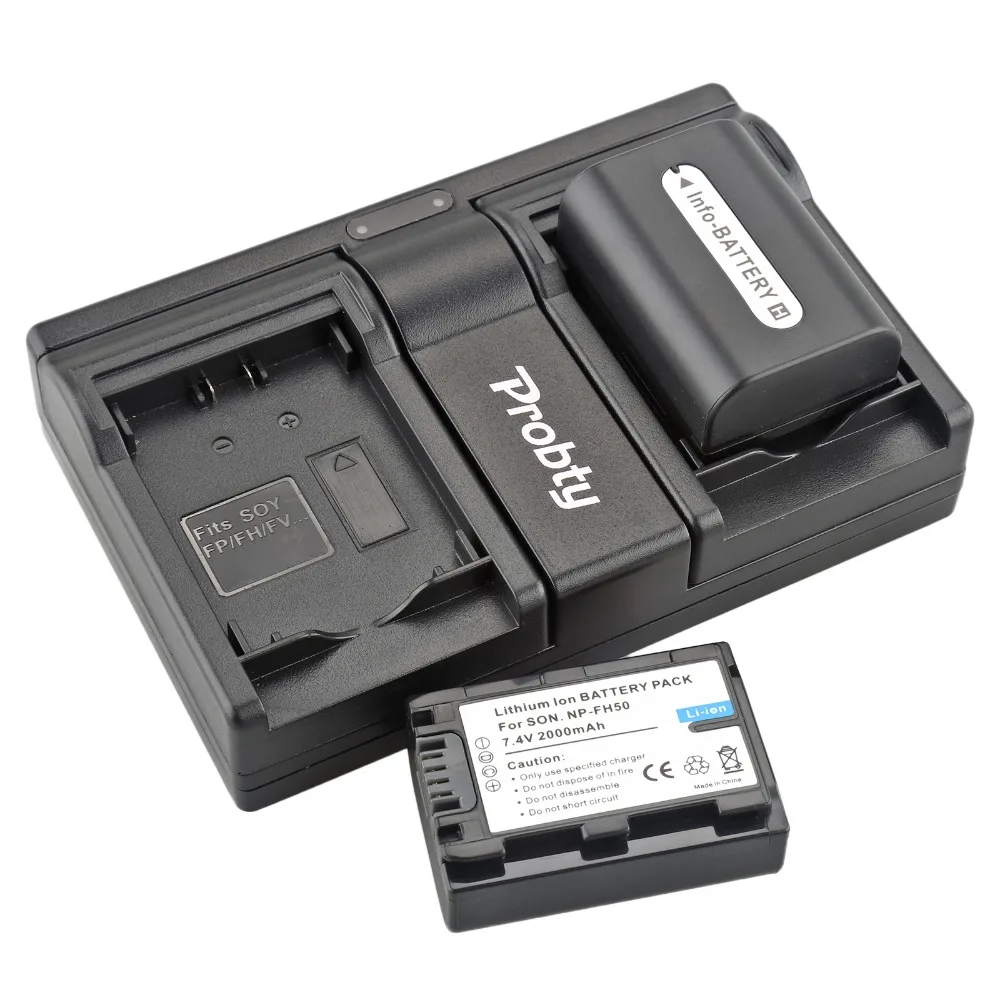 2 шт. Probty NP FH50 батарея + USB двойное зарядное устройство для Sony A230 A330 A290 A380 A390 HDR TG1E TG3