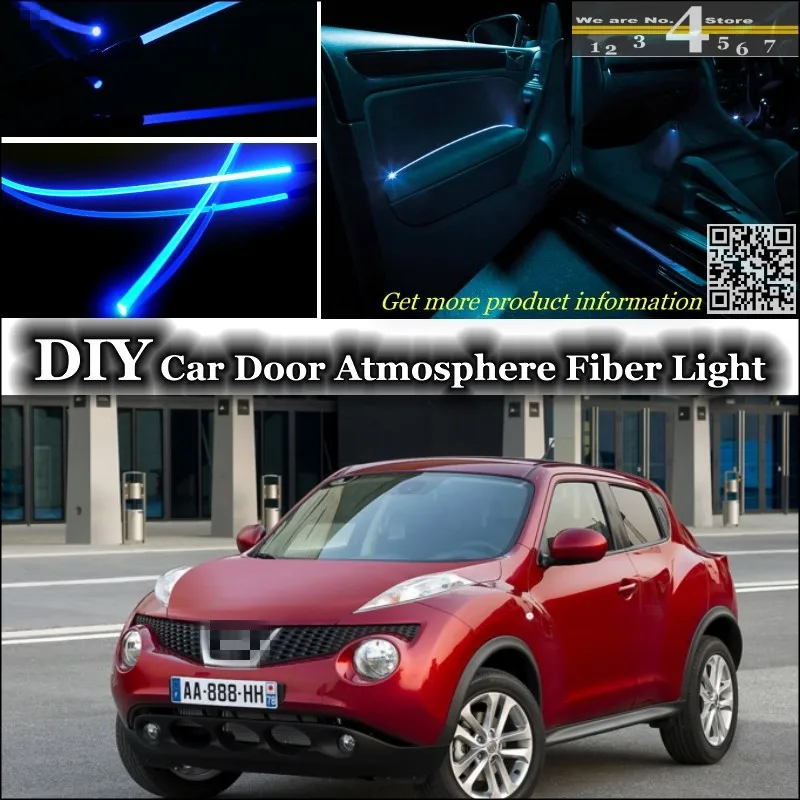 

Для Nissan Juke, для Infiniti ESQ F15, внутренняя настройка окружающего светильник, атмосфера, оптоволоконная лента, свет s, внутренняя панель, настройка