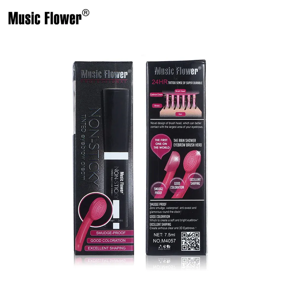 Music Flower 4 цвета тонированные крем для бровей с кистью антипригарным покрытием