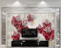 custom 3d mural wallpaper european style pearl flower photo wall painting living room theme hotel luxury decor wall 3d wallpape