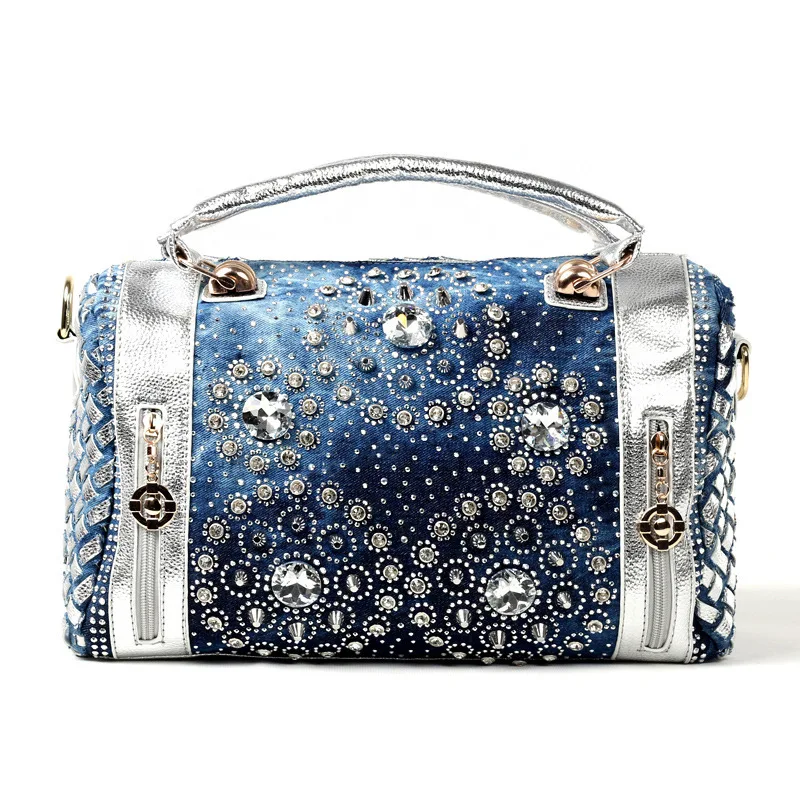 

Women's Fashion Tote Handbags Ladies Denim+PU Leather Shoulder Crossbody Bags Cowboy for Girls Bolsos Mujer Bolsas Feminina