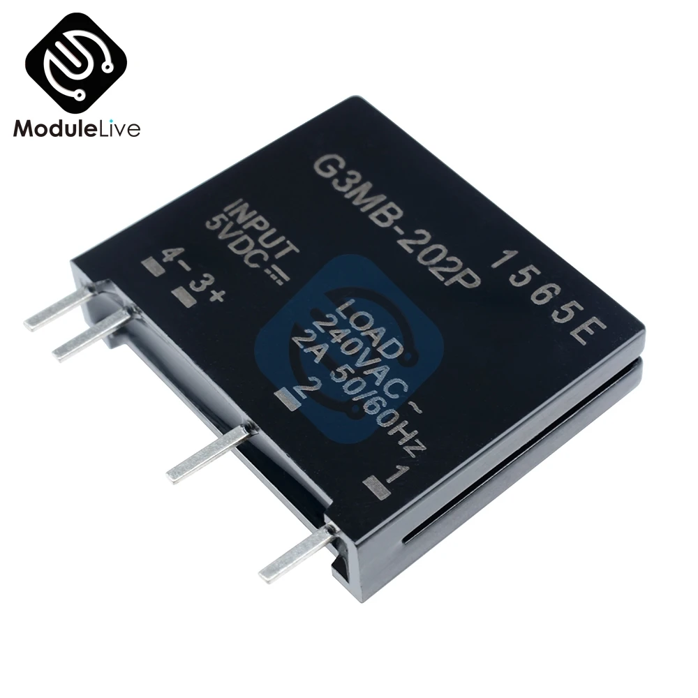 Плата релейного модуля G3MB G3MB-202P P PCB SSR In Out DC-AC В переменного тока, твердотельное реле для Arduino, 202, 5 В, 12 В, 24 В постоянного тока