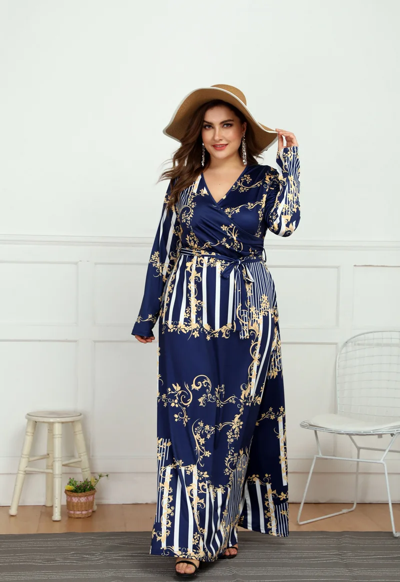 Женское винтажное платье с цветочным принтом и длинным рукавом элегантные