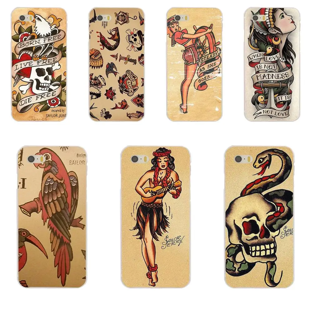 For Galaxy J1 J2 J3 J330 J4 J5 J6 J7 J730 J8 2015 2016 2017 2018 mini Pro Soft Wholesale New Sailor Jerry Tatoo Emblem | Мобильные