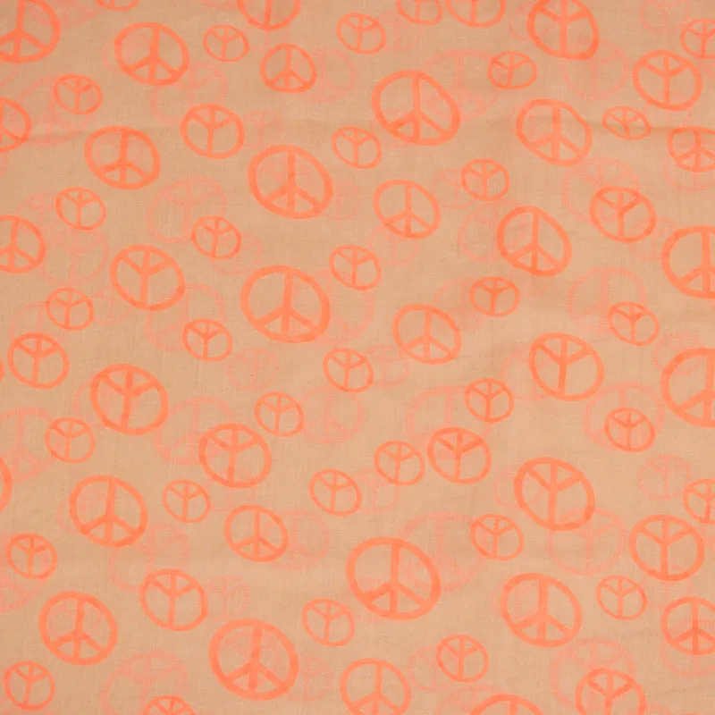 

New Fashion Voile Scarf Women Orange Peace design Polyester Hijab Foulard Designer Middle Scarf Luxury Size 180*90cm