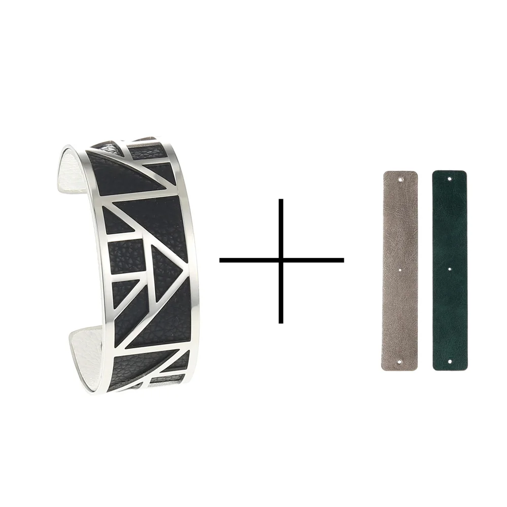012 Браслет Cremo из нержавеющей стали, манкетка, Femme Bijoux Yoiumit, сделай сам, Реверсивные кожаные браслеты-манжеты для женщин, ювелирные изделия, Pulseiras - Окраска металла: 012