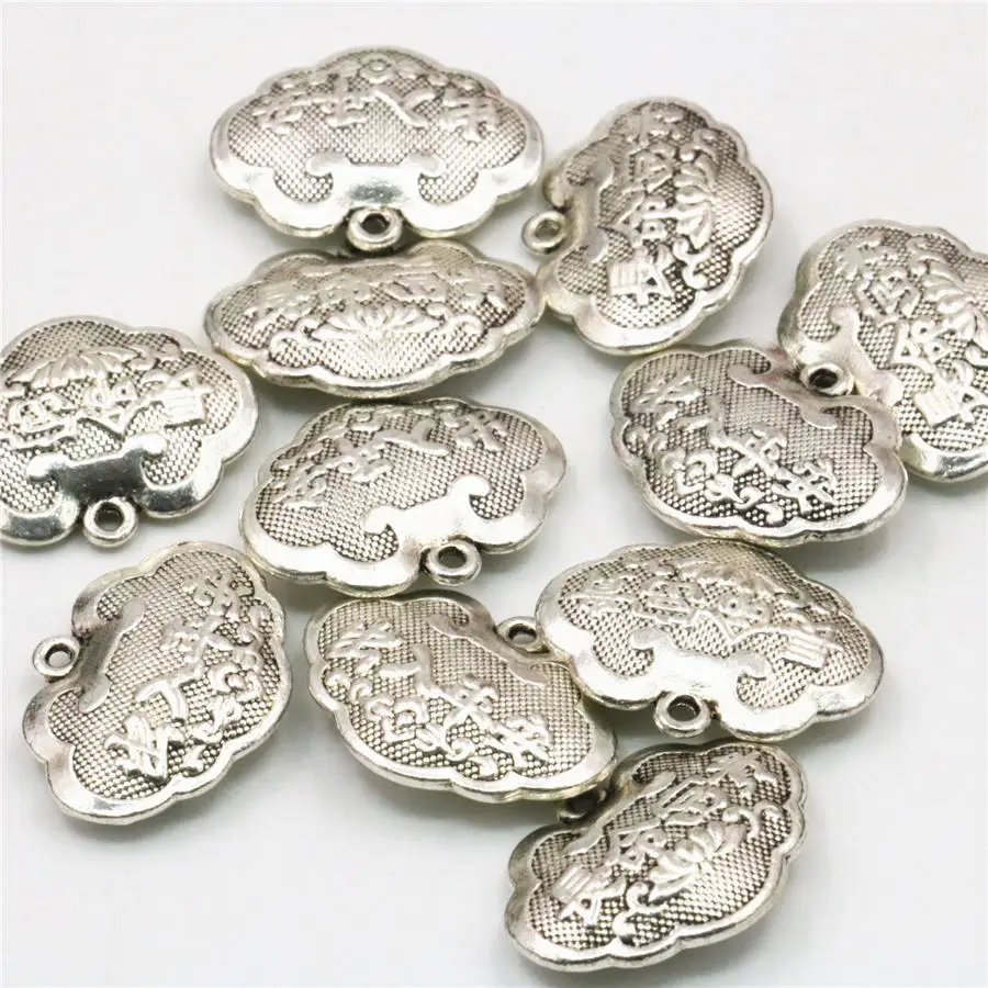 Набор медных подвесок для аксессуаров 10 шт. детали в форме замка Lucky 15x20 мм