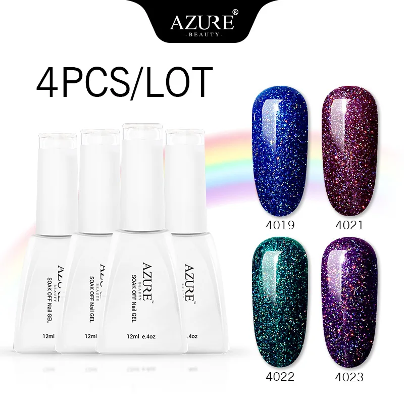 Радужный Гель лак Azure Beauty 5 шт./лот неоновый Блестящий блестящий гель для удаления