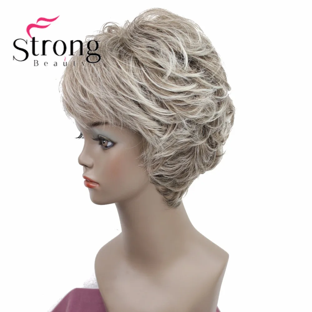 StrongBeauty короткий парик из натуральных волн медный красный полный синтетический парик цвета на выбор