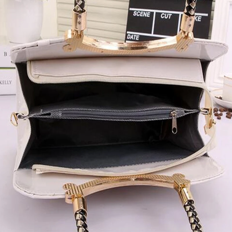 

New Luxury Simple Shells Leather Handbag Famous Brands Designer Female Tide Knitting Shoulder Bag Women Messenger Bag
