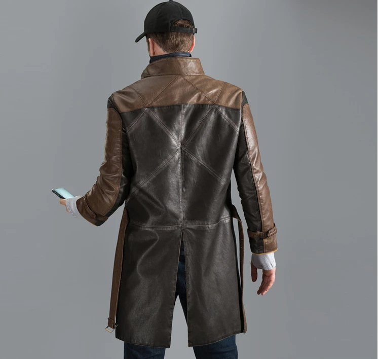 Watch Dogs 2 Costume Watchdog Aiden AidenPearce пальто для собак с Cos ультра вытяжное кожаное Хэллоуина