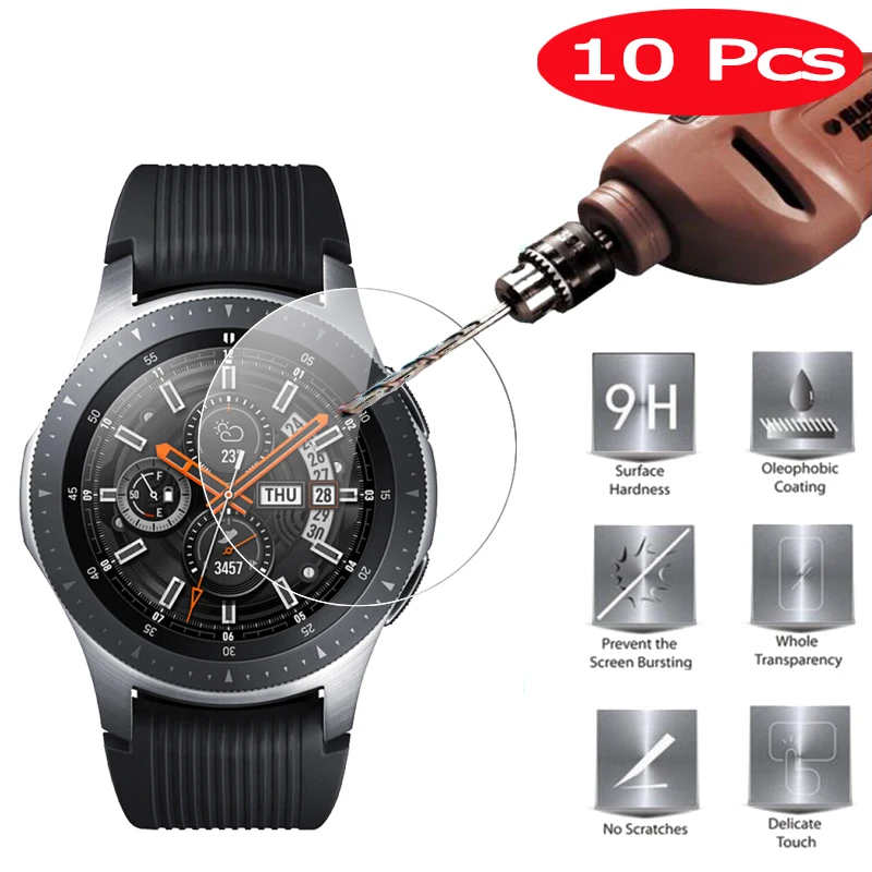 10 шт. закаленное стекло HOPELF для Samsung Galaxy Watch 42 мм и 46 защита экрана 9H Защитная