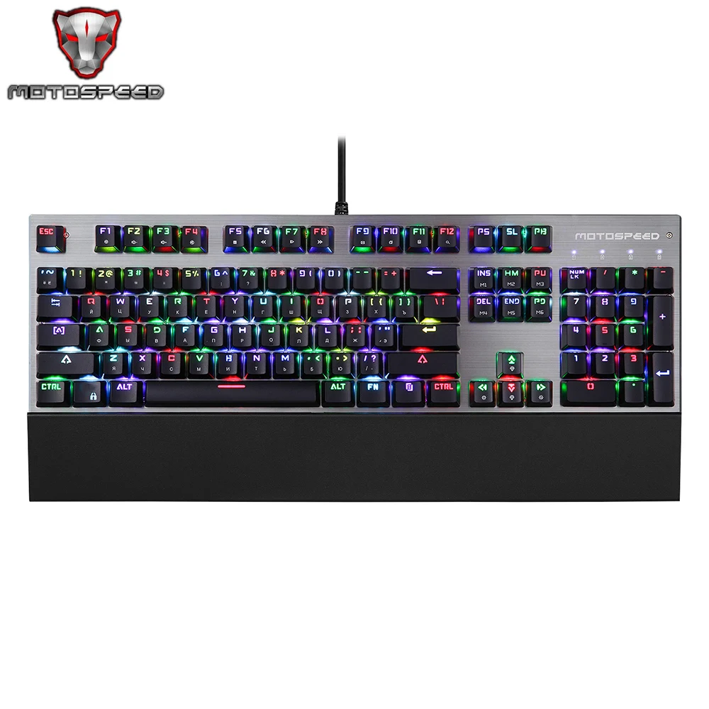 Motospeed CK108 USB Проводная игровая клавиатура с RGB подсветкой 6 видов тем крутая