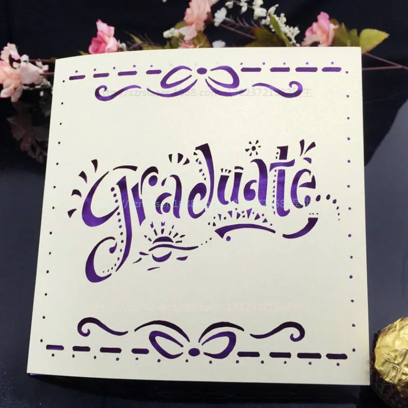 Градиентные полые почтовые открытки лазерной резки памятные поздравительные