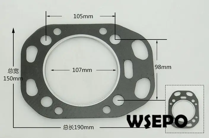 

TOP Quality! Cylinder Packing/Head Gasket for S1100 ZS1100 4 Stroke 16HP Small Water Cooled Diesel Engine
