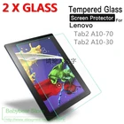2 X Закаленное стекло для Lenovo Tab 2 A10-70 A10-70F A10-70L A10-30 A10-30F X30F 10,1 Защитная пленка для экрана планшета
