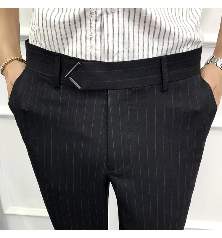 Брендовая Дизайнерская обувь Для мужчин брюки Мода Новое поступление Slim Fit Для мужчин s Брюки ботильоны Длина одноцветное праздничная одежда брюки Для мужчин одежда