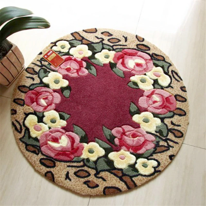 beibehang Fashion Lagerstroemia roses mats Home door round carpet mattresses cut flowers molds anti-slip | Дом и сад