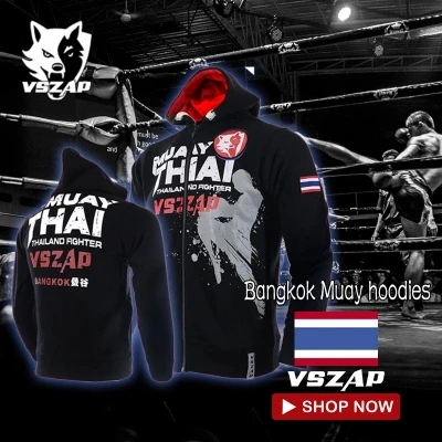 VSZAP теплая зимняя боксерская футболка с капюшоном спортивные костюмы ММА одежда
