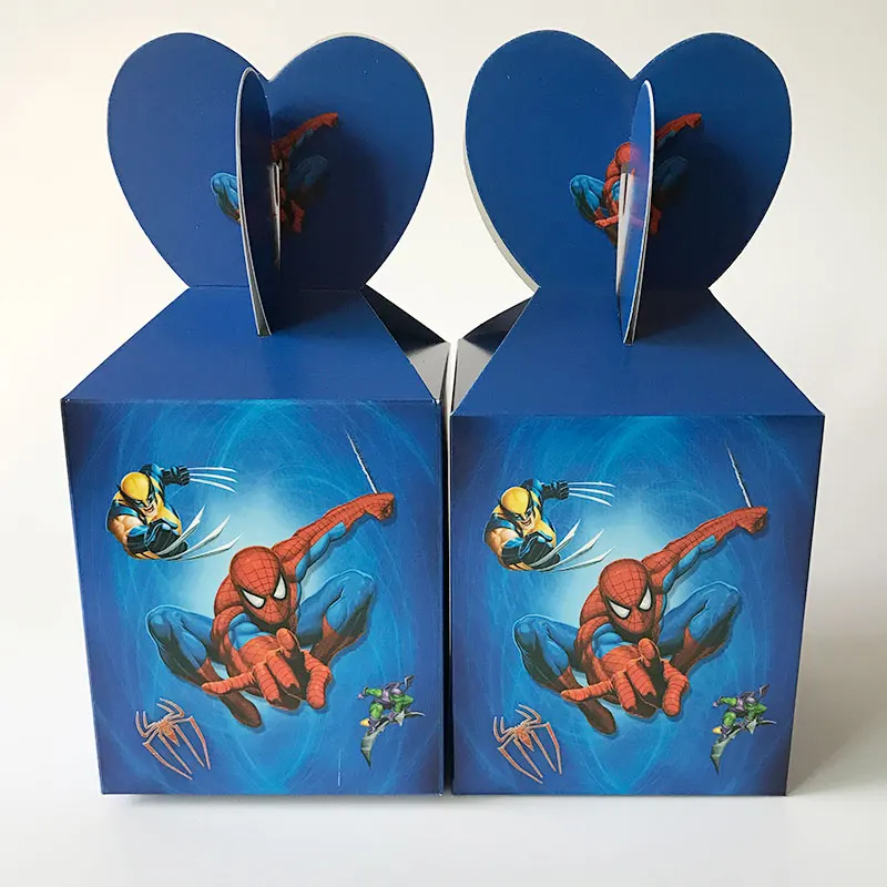 12 шт мультфильм паук Герой конфеты коробка Дети День рождения украшения