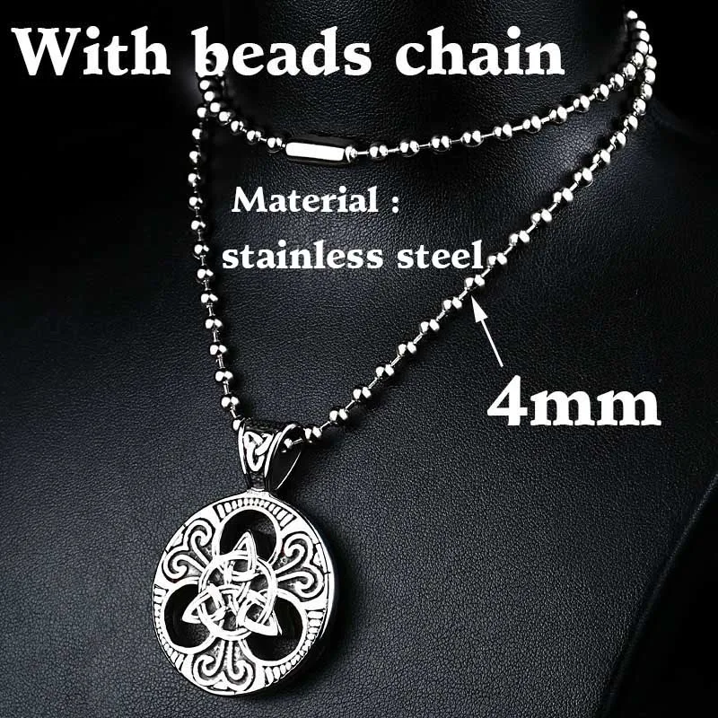 beads chain style Байер 316L нержавеющей Викинг тройной Рог ODIN короля Асгарда норвежский викинг Тор Серебряный Бога Оловянный кулон Цепочки и ожерелья LP264 - Окраска металла: beads chain style
