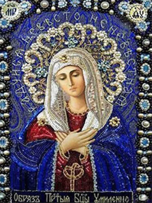 Huacan, алмазная вышивка, религиозная икона, сделай сам, вышивка крестиком, алмазная живопись, богородица, горный хрусталь, квадратный полный набор мозаики - Цвет: FV2985
