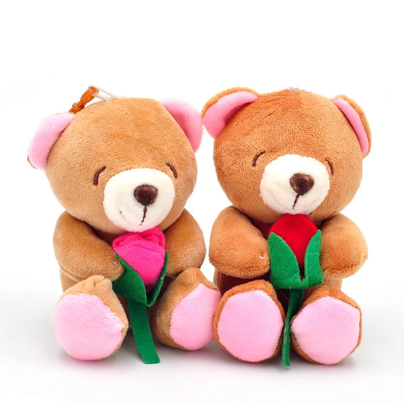 

INBEAJY Hold the heart Flower Bear Plush toy Toy Children's Figure Bear Key Chain Pendant Plush for Girls boys Soft Plush Toy